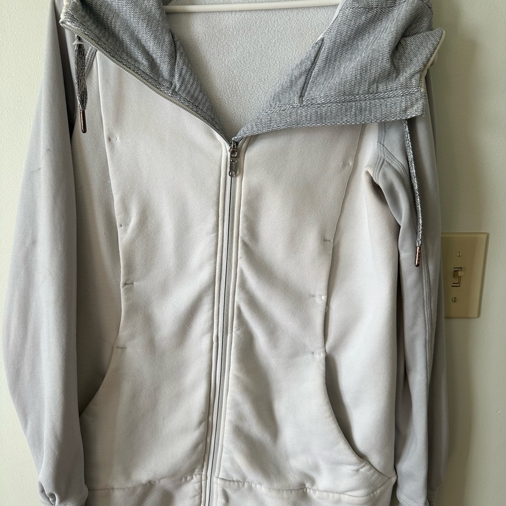 lululemon athletica Light Gray Zip-Up Hoodie